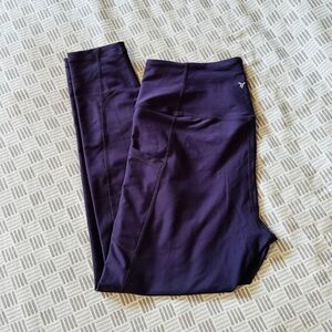 Old Navy Active Power Soft High Rise Leggings Go Dry Purple With Pockets